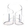 Clear Acrylic 3 Cylindrical Holder Brush Makeup Cosmetic Organizer Stand Box