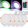 5PCS Dual Color LED Panel Recessed Ceiling Down Light Spotlight Round Cool White