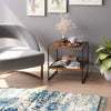 2Tier Wooden Side End Coffee Table Nightstand Furniture Living Room Storage Unit