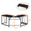 Black Computer Desk L Shape Home Office Desks Large PC Workstation Corner Table