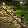 Solar 6pcs Powered Garden Post Lights Waterproof LED Outdoor Patio Yard Lawn UK