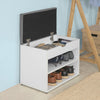 White Wood 2 Tiers Shoe Storage Bench Cabinet with Padded Seat,FSR25-HG,UK