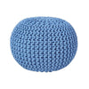 Cotton Knitted Pouffe & Footstool Round Large Chunky Ottoman Stool