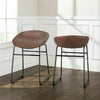 Set of 2 Bar Stools PU Leather Dining Chairs Retro Backless Sofa Side Chair Seat