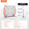 VEVOR 5x5 ft Baseball Softball Practice Net Hitting Batting Multiple Accessories