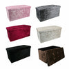 GREY LINEN LARGE FOLDING STORAGE OTTOMAN POUFFE SEAT FOOT STOOL STORAGE BOX UK