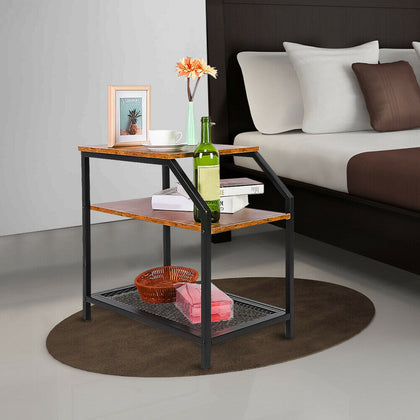 Vintage Bedside Table Cabinet Lamp Small Side End Table Nightstand Bookcase Desk