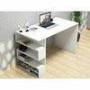 White Large Gaming Computer Desk With Bookshelf Study PC Writing Table Laptop