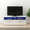 Modern 100cm TV Cabinet Unit Stand White High Gloss Door & Matt Body LED Lights