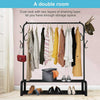 Double Metal Clothes Rail Hanging Rack Clothes Display Stand Lower Shelf Storage