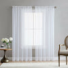 UK Voile Plain Net Curtain 2 Panels Sheer Slot Top Rod Pocket Window Drape Decor