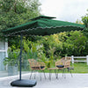 Garden Parasol Banana Cantilever Umbrella Crank Sun Shade Patio Outdoor W/ Base