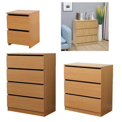 Modern Bedside Table Cabinet 2/3/4 Chest of Drawers Storage Nightstand Bedroom