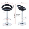2 Bar Stools Gas Lift Breakfast Bar Chair Kitchen Pub Stool Faux Leather Chrome