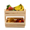 Wooden Vegetable Fruit Basket Stacking Container Slatted Veg Storage Rack Holder