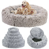 Large Pet Dog Calming Bed Comfy Shag Warm Fluffy Bed Nest Mattress Fur Donut Pad