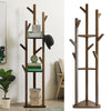 170cm Free Standing Coat Rack Bamboo Shelf Hat Clothes Holder Stand Display Hook