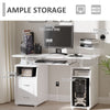 Computer Office Desk Table Workstation w/ Keyboard Tray, Drawer, White