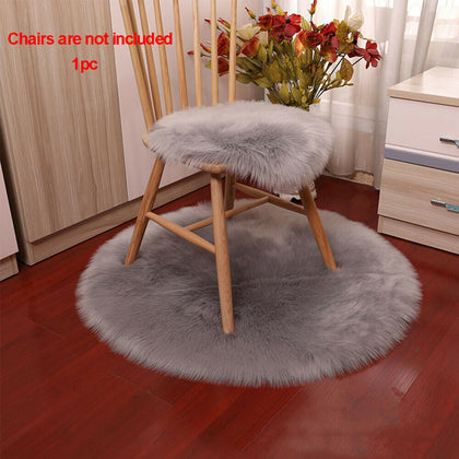 Round Soft Shaggy Area Bedroom Rug Faux Fur Anti-Skid Carpet Floor Fluffy Mat UK