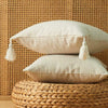 Linen Cotton Pillow Cover With Tassels Home Decor Cushion Cover 45x45cm
