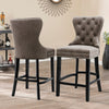 Velvet Breakfast Bar Stools Button Back High Counter Chairs Kitchen Padded Seat