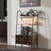 Kitchen Wine Bar Storage Cabinet Industrial Baker’s Rack w/ Detachable Wine Rack