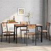 Kitchen Dining Table and Chair Set 4 Wooden Steel Frame Industrial Rustic Brown