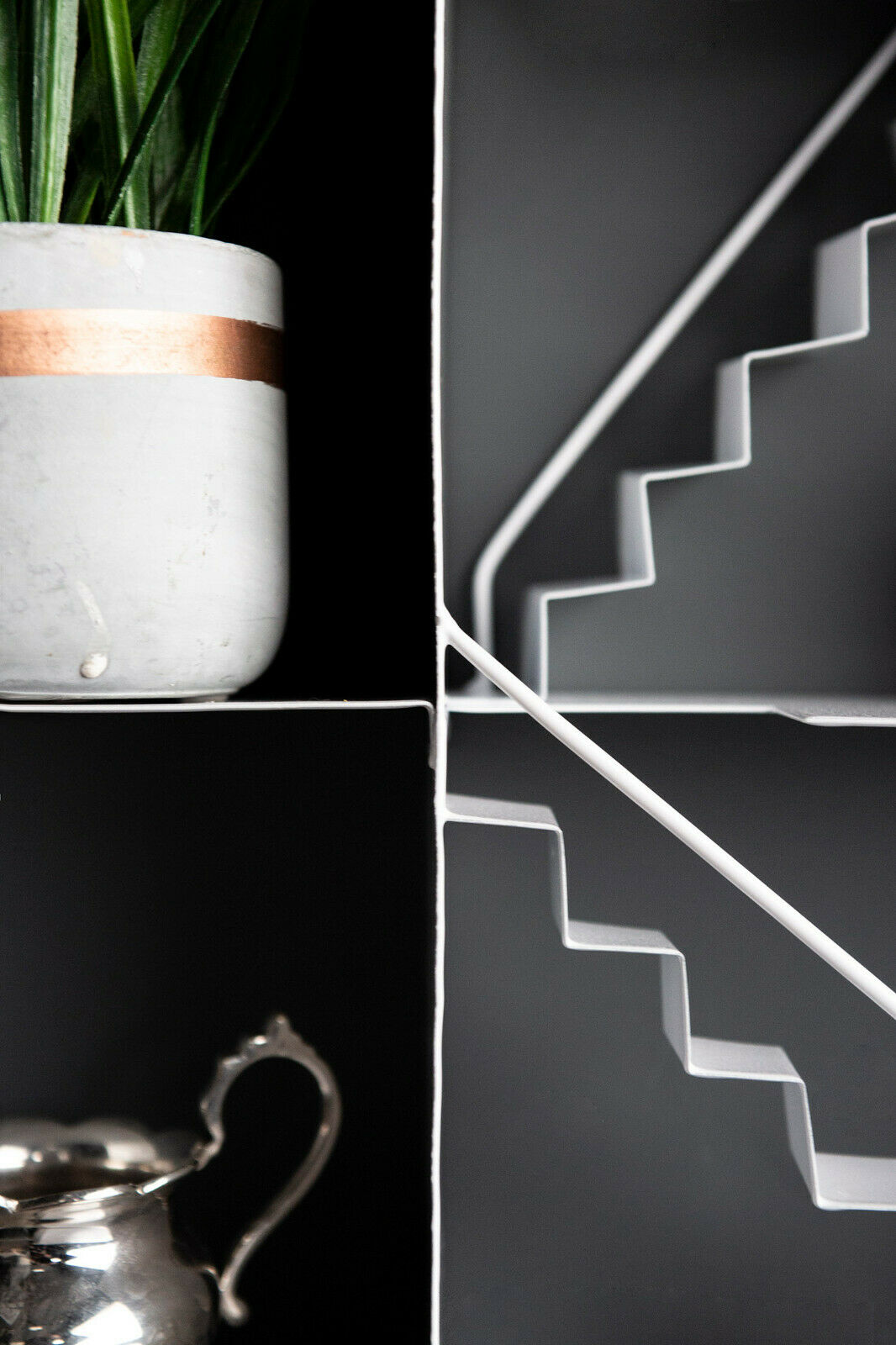 Large White Metal House Shaped Floating Wall Shelf Storage Display Unit Unique