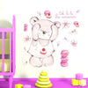 Macaron Bear Wall Stickers for Kids Children Bedroom Decal Decorations UK Seller