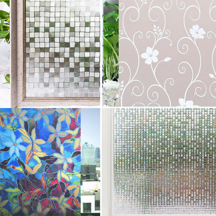 100x45CM Bedroom Bathroom Home Glass Window Privacy Film Stickers PVC Frosted UK