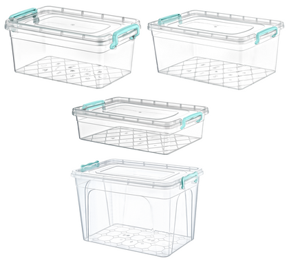 Clear Plastic Storage Box Lid Clip Locking Office Home Kitchen Food Container