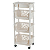 4 Tier Vegetable Trolley Fruit Storage Basket Rack With Wheels Kitchen Bathroom