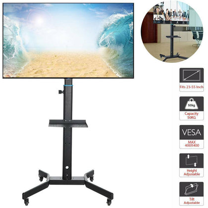Mobile TV Cart Floor Stand Mount Home Exhibition Trolley Television for 23