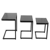 3X Sofa Side Table C-Shaped Coffee Snack Coffee Desk Laptop End for Living Room