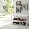 3-Tier Hallway Bench Shoe Rack Stand Seat Organiser With Upholstered Seat White