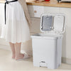 Kitchen Recycling Bin 15L Double Plastic 2 Section Compartment Press Top Dustbin