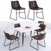 2PCS Faux Leather Dining Chairs Kitchen Dining Room Chair Industrial Metal Frame