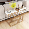Modern Console Table Faux Marble Narrow Entryway Hallway Table Accent Desk 120cm