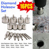 16Pcs Diamond Holesaw set Holes Saw Drill Bit Cutter Tile Glass Marble Ceramic P