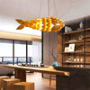 2X Artificial Brasswood Chandelier Light Lamp Fish-shaped Ceiling Lights Fixture
