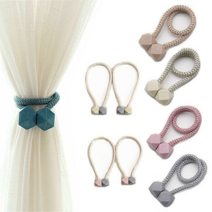 2 Pieces Magnetic Curtain Tiebacks Curtain Holdbacks Buckle Straps Clips Home UK