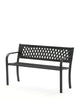 Metal Garden Bench 2 Seater Outdoor Seating Lattice Plastic Back Black