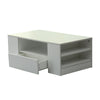 Modern Coffee Table 2-Drawer Side Table High Gloss Living Room Furniture White