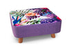 Large Footstool Luxury Upholstered Fabric Foot Rest Ottoman Decor with Legs