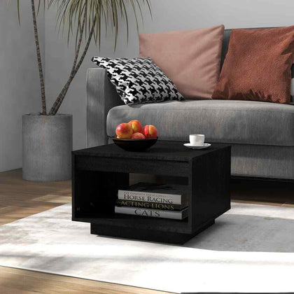 Coffee Table Black 50x50x33.5 cm Pinewood Living Room Quality Unit