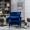 Upholstered Velvet Queen Anne High Wing Back Fireside Armchair Lounge Sofa Chair