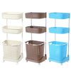 3tiers Bathroom Laundry Dirty Clothes Basket Vegetable Trolley Rack Storage