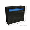 UK 2 Doors Cabinet Sideboard Cupboard High Gloss Fronts Storage RGB LED