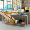 2/3/4/5/6FT Stainless Steel Commercial Kitchen Work Bench Catering Table +Shelf