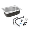 Stainless Steel Kitchen Sink Catering Washing Single Bowl & Waste Plumbing Kit